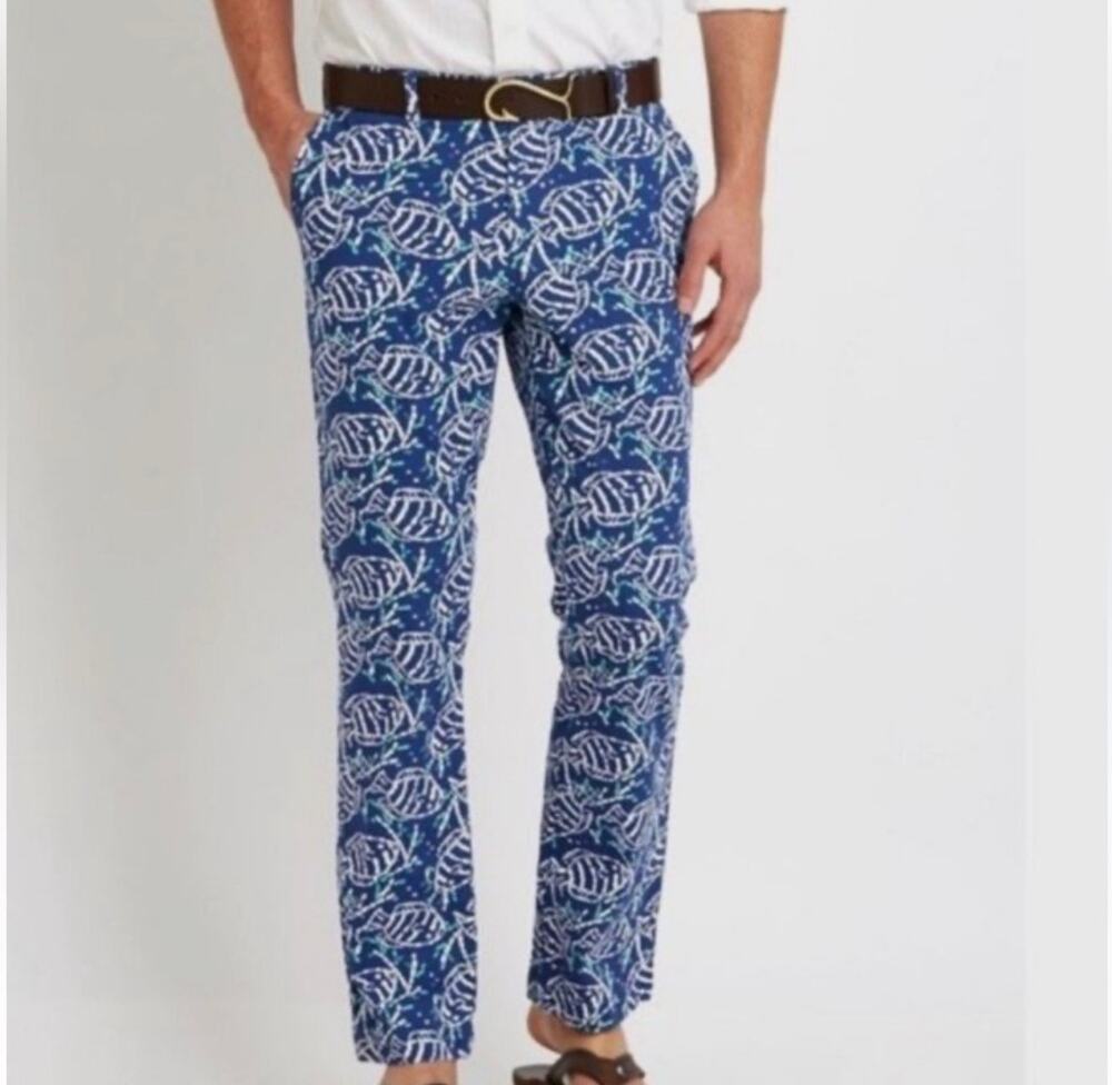 Vineyard Vines Men’s Batik Fish Breaker Pants 100% Cotton Size 30x30